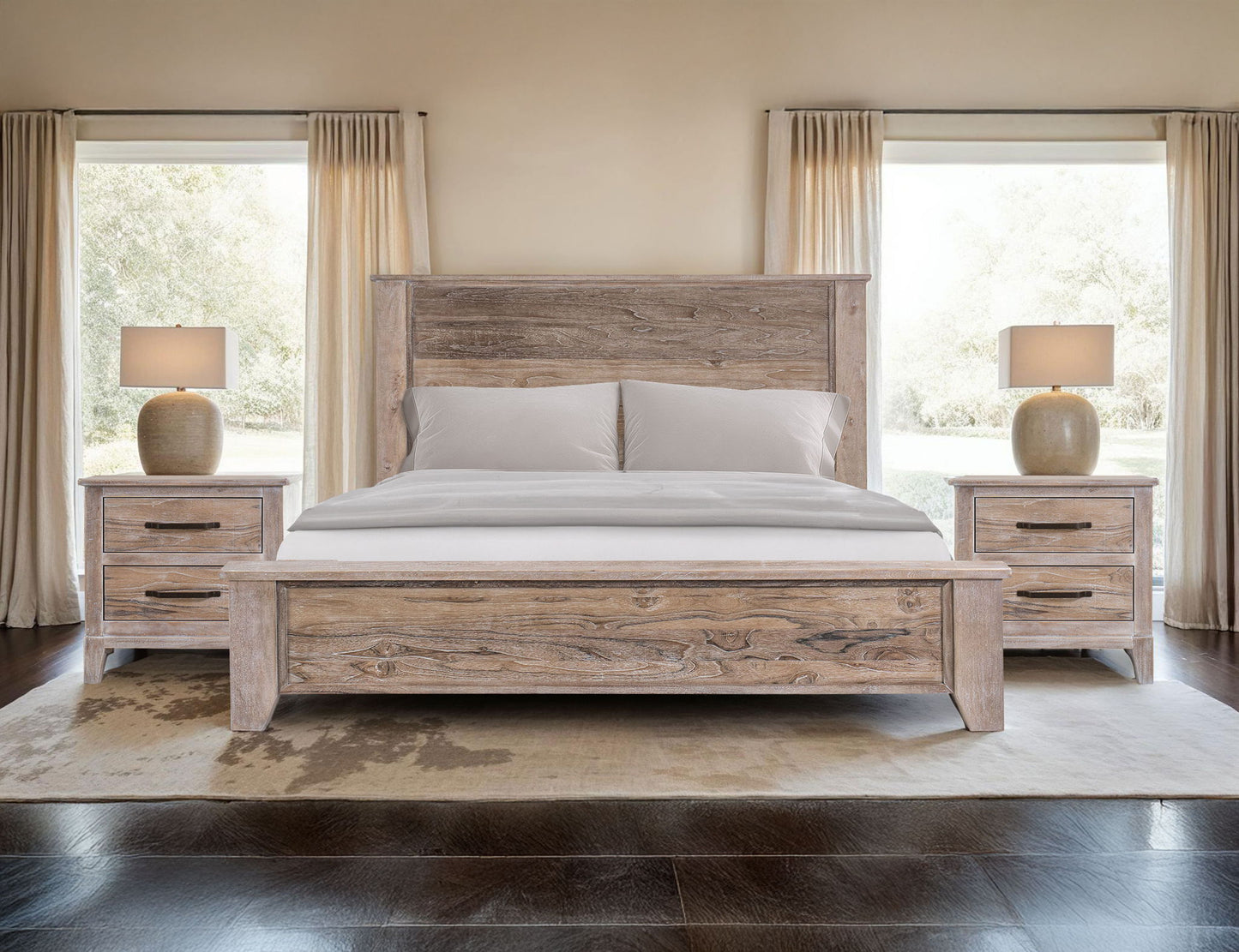 White Teak - Nightstand - Ivory White