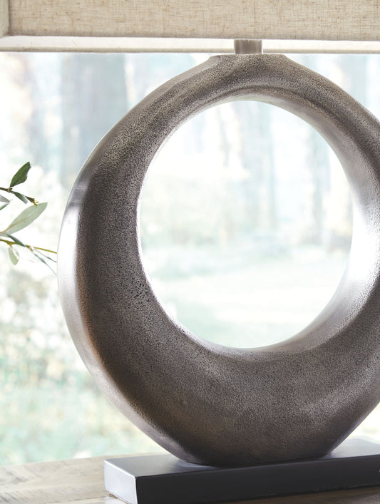 Saria - Metal Table Lamp - Antique Silver Finish