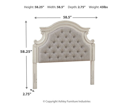 Realyn - Full UPH Panel Headboard - Chipped White