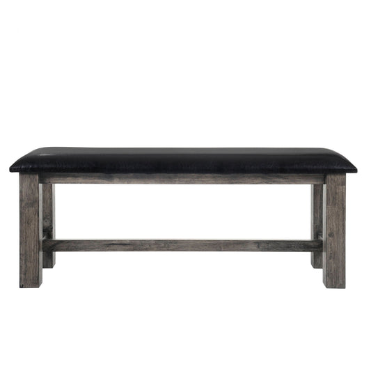 Nathan - Bench With PU Padded Seat - Gray Oak