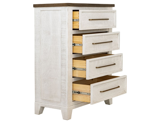 Stoa - 4 Drawer Chest - White / Brown