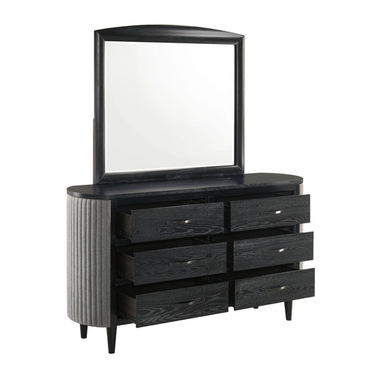 Skyline - Dresser & Mirror - Black / Gray