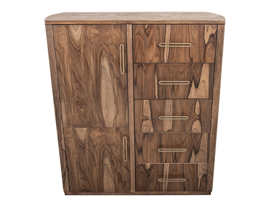 Balam - Gentleman Chest With 5 Drawer & 2 Door - Light Brown