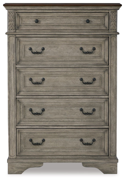 Lodenbay - Five Drawer Chest - Antique Gray