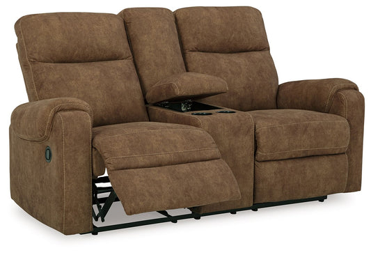 Edenwold - Dbl Reclining Loveseat with Console - Brindle