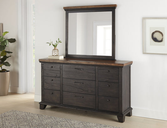 Bear Creek - Dresser And Mirror - Dark Brown