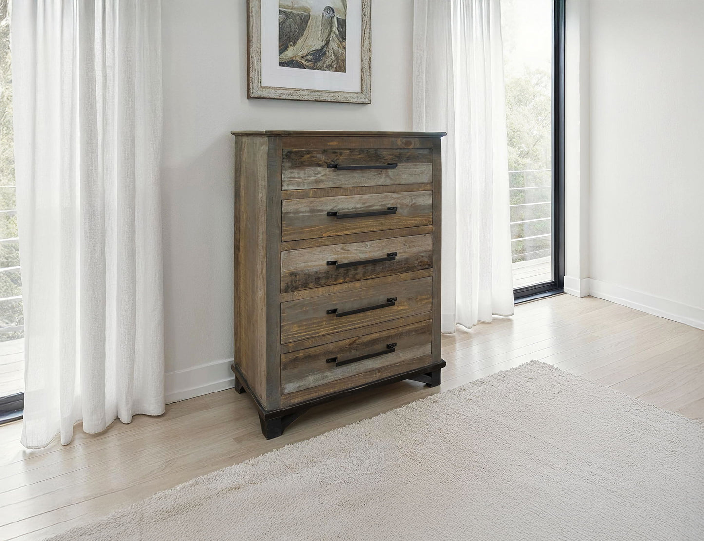 Loft Brown - 5 Drawer Chest - Two Tone Gray / Brown
