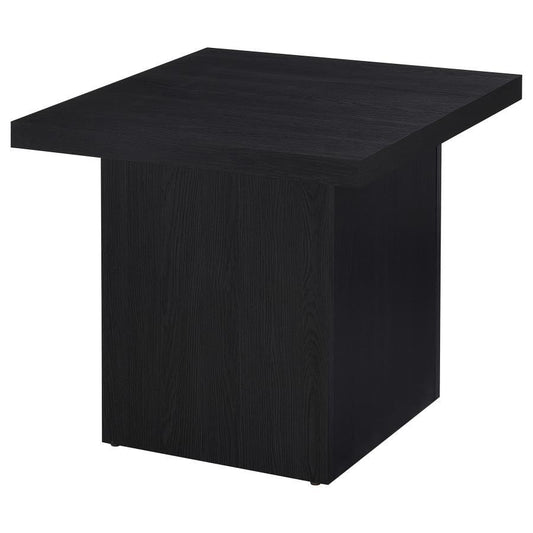 Devar - Square Engineered Laminate End Side Table - Black