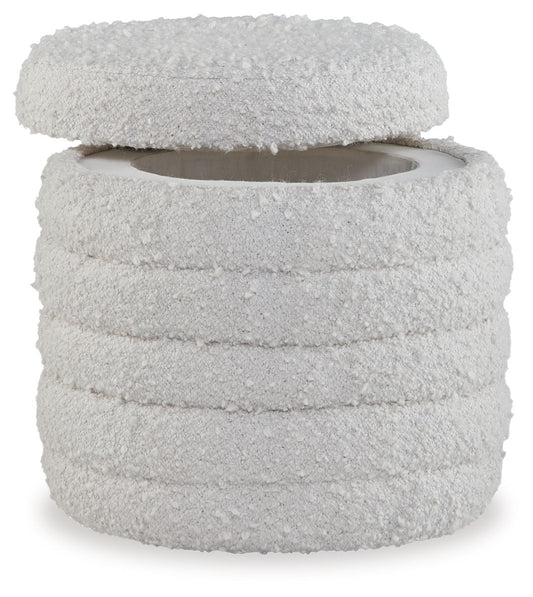 Duntler - Storage Ottoman - Ivory