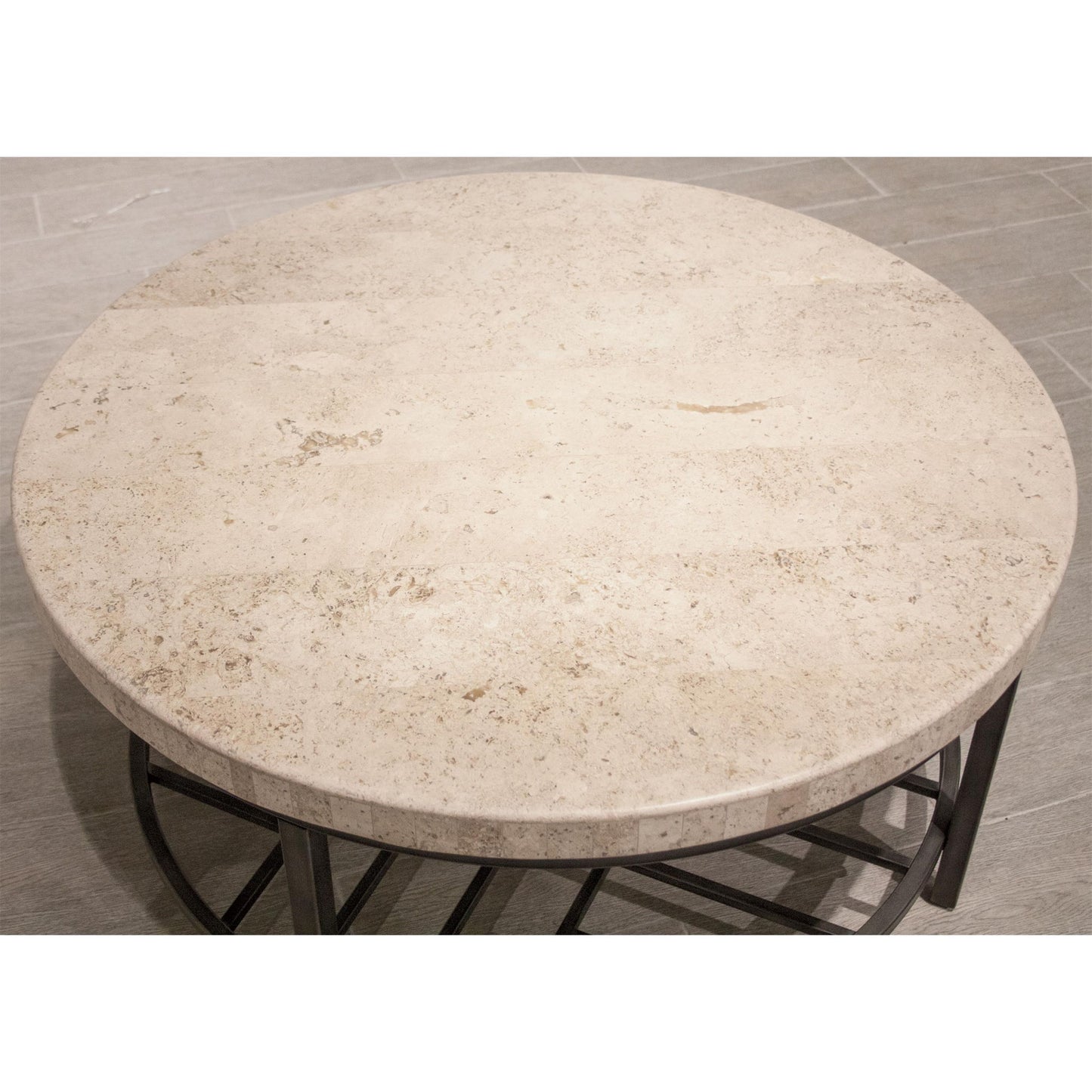 Capri - Round Coffee Table - Alabaster Travertine