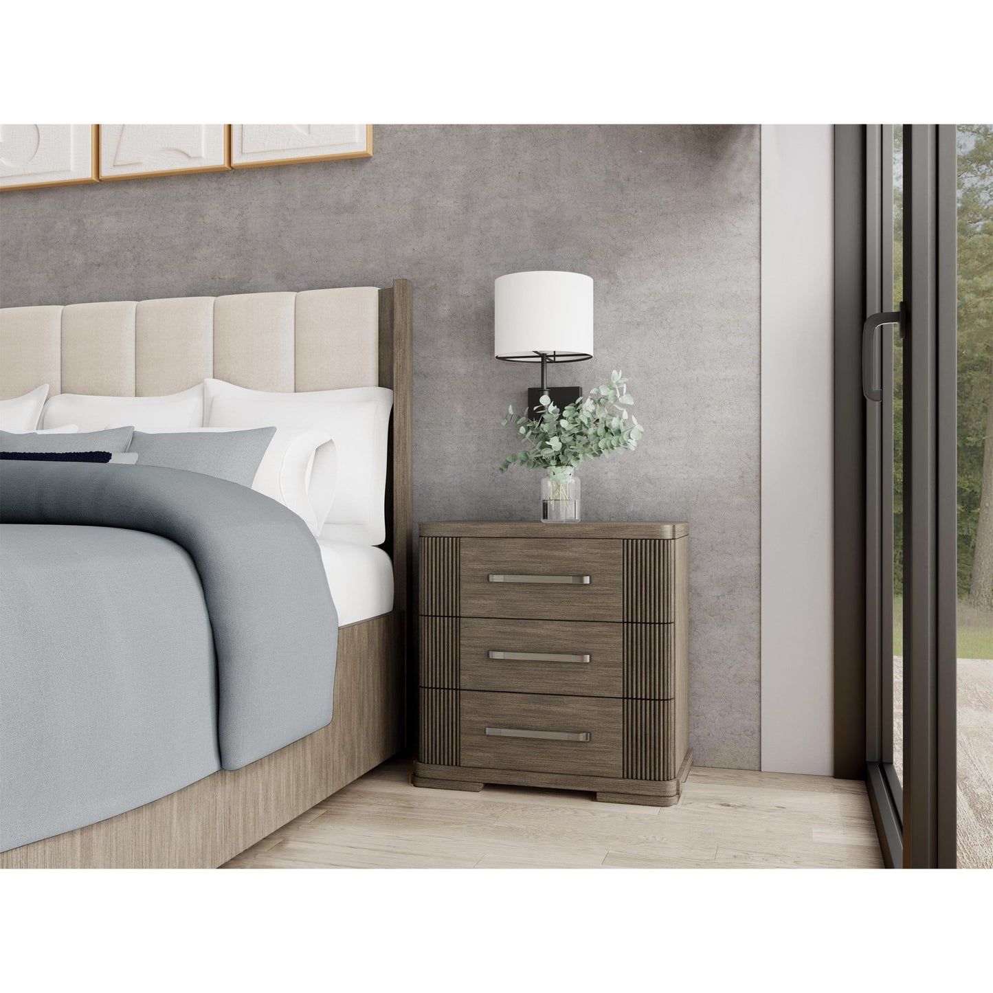 Sariel - Three Drawer Nightstand - Dark Brown