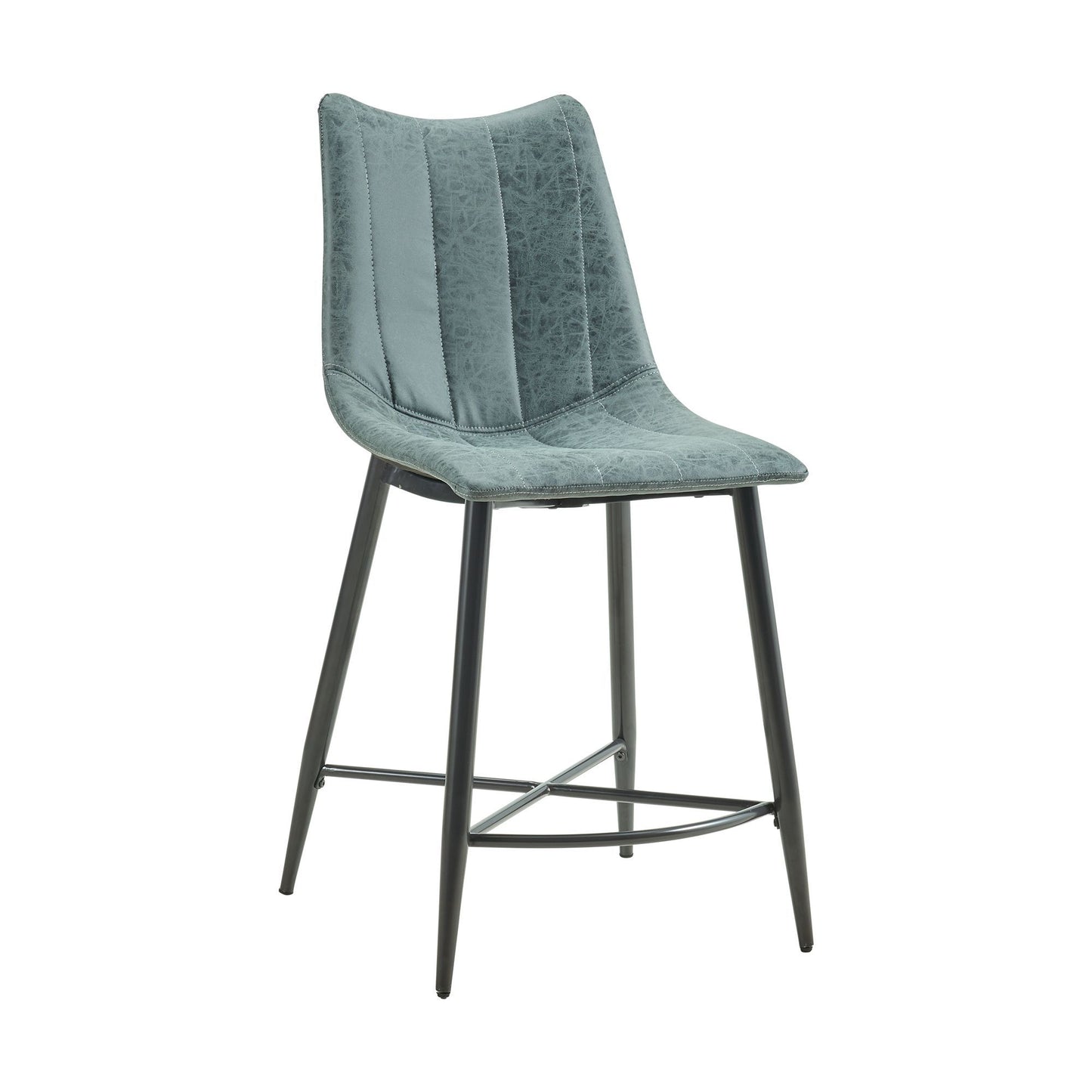 Riko - Counter Height Side Chair (Set of 2) - Gray/Gun Metal