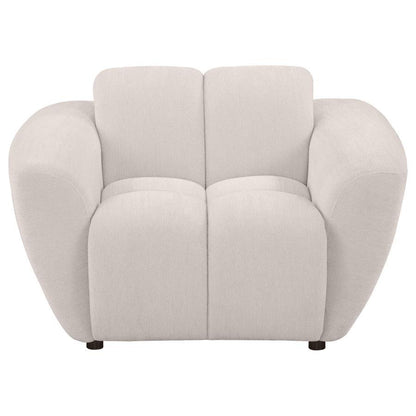 Destino - Chenille Upholstered Splayed Arm Accent Chair - Greige