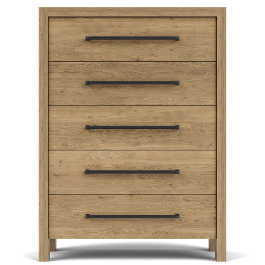 Davie - Five Drawer Chest - Light Brown