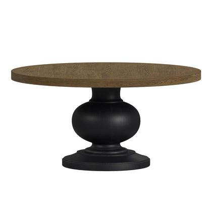 Heritage & Home - Round Dining Table - Oak Brown And Black