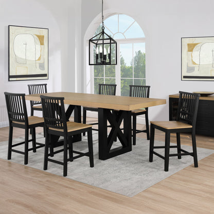 Magnolia - 7 Piece Counter Table Set - Black