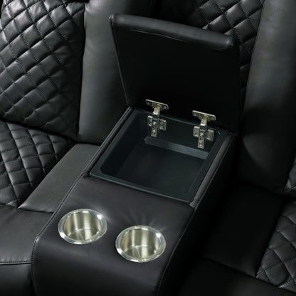 Carlo - Power Motion Loveseat With Power Headrest, Console And LED