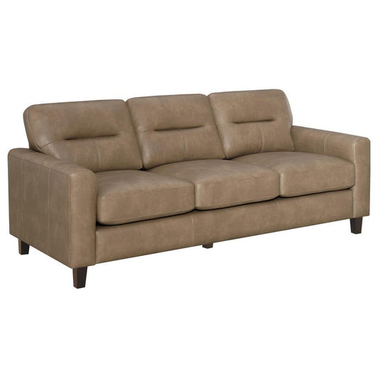 Scotland - Faux Leather Upholstered Track Arm Sofa