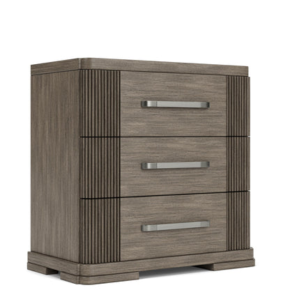 Sariel - Three Drawer Nightstand - Dark Brown