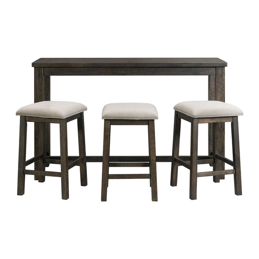 Stone - Multipurpose Bar Table Set - Dark Walnut
