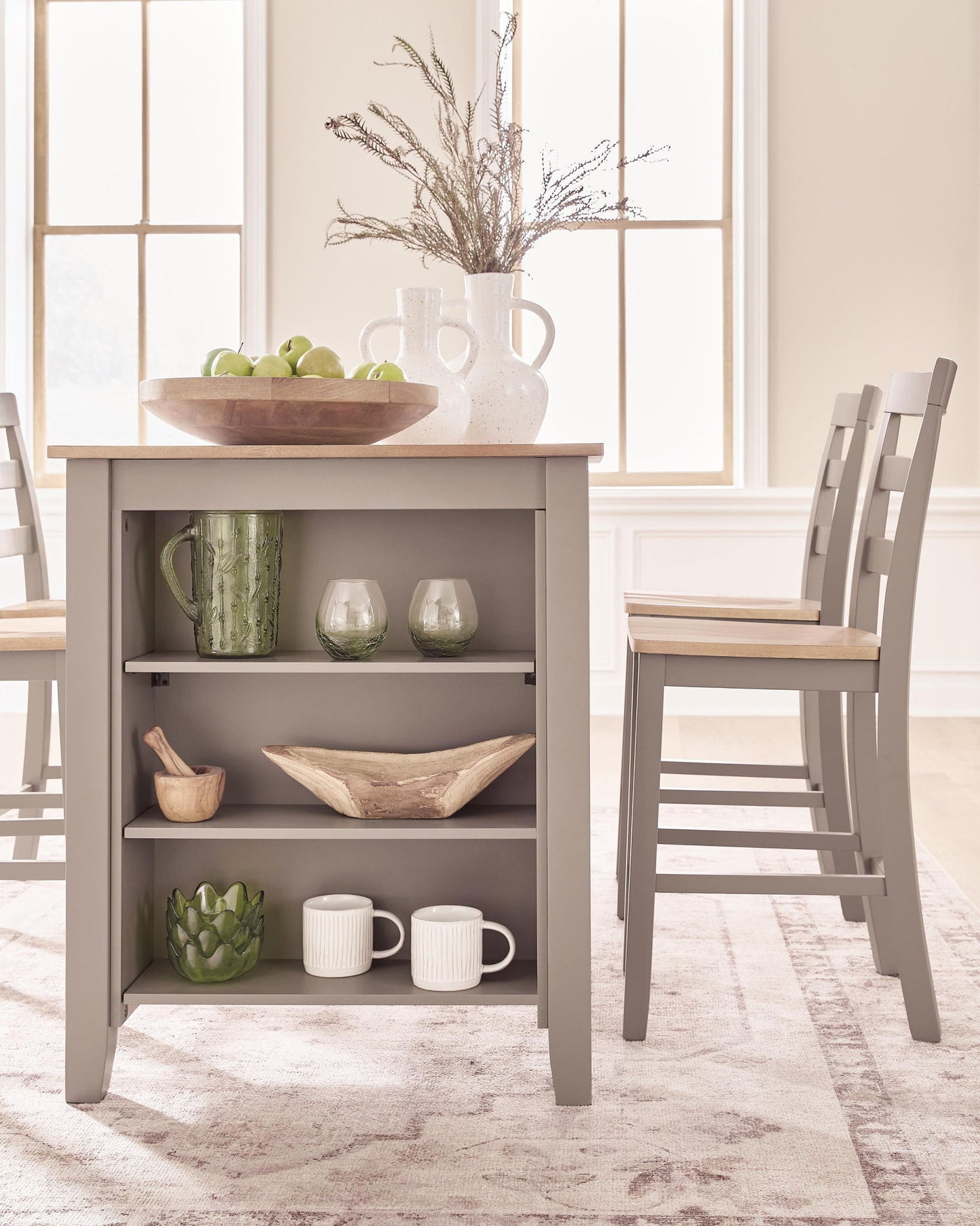 Harperfeld - Rectangular Dining Room Counter Table - Natural / Gray
