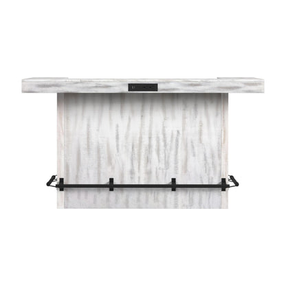 Rogen Rustic - Bar Table With Ice Tray, USB And Power - Rustic White