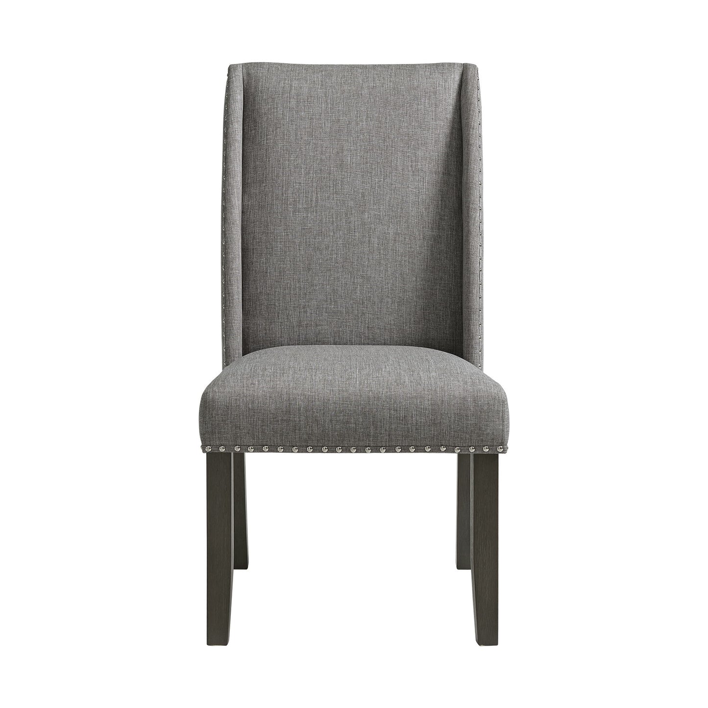 Everdeen - Side Chair With Gray Fabric and Nail Heads (Set of 2) - Charcoal