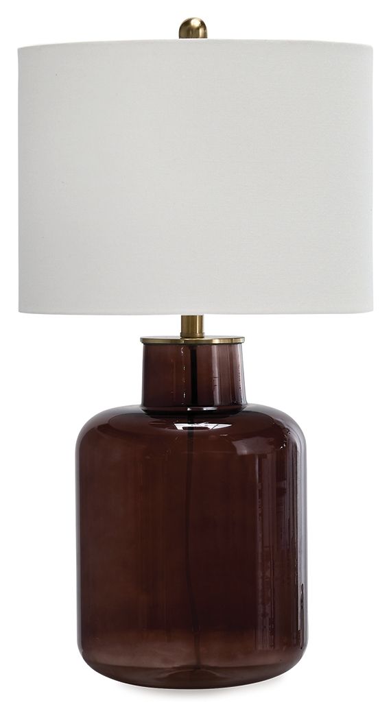 Mette - Glass Table Lamp - Brown / Gold Finish