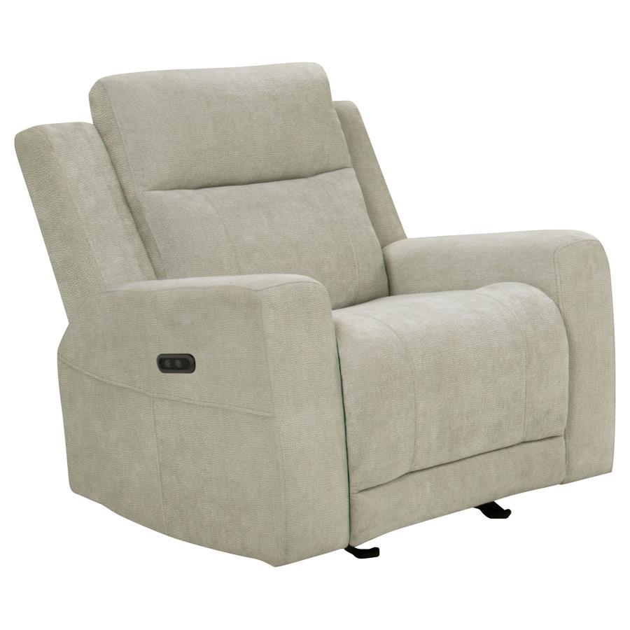 Kennett - Chenille Upholstered Power Recliner Chair - Ivory