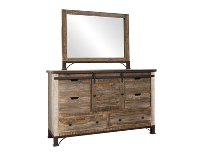 Antique - Dresser With 6 Drawer / 1 Door - Multicolor