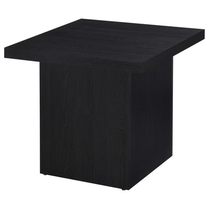 Devar - Square Engineered Laminate End Side Table - Black