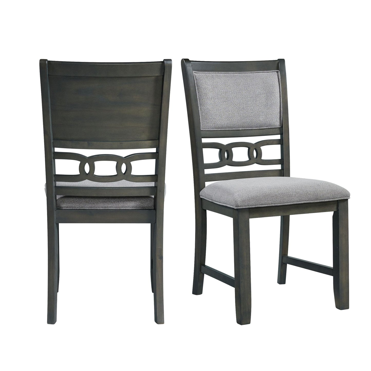 Amherst - Dining Side Chair With Fabric Cushion Side Stretcher (Set of 2) - Gray Finish