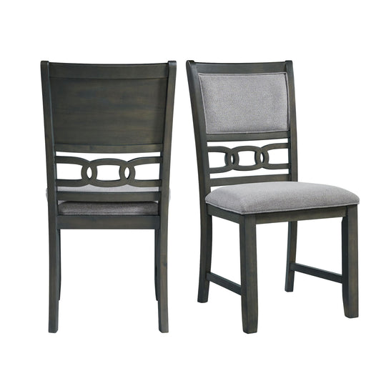 Amherst - Dining Side Chair With Fabric Cushion Side Stretcher (Set of 2) - Gray Finish