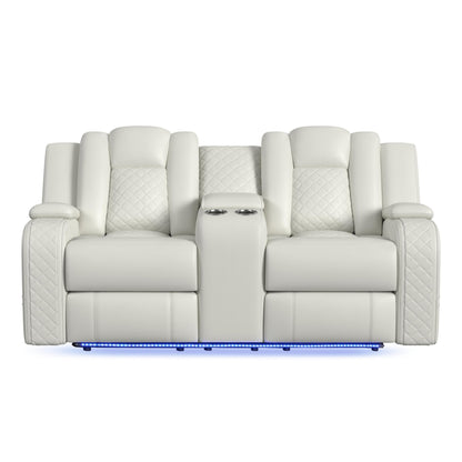 Carlo - Power Motion Loveseat With Power Headrest, Console And LED