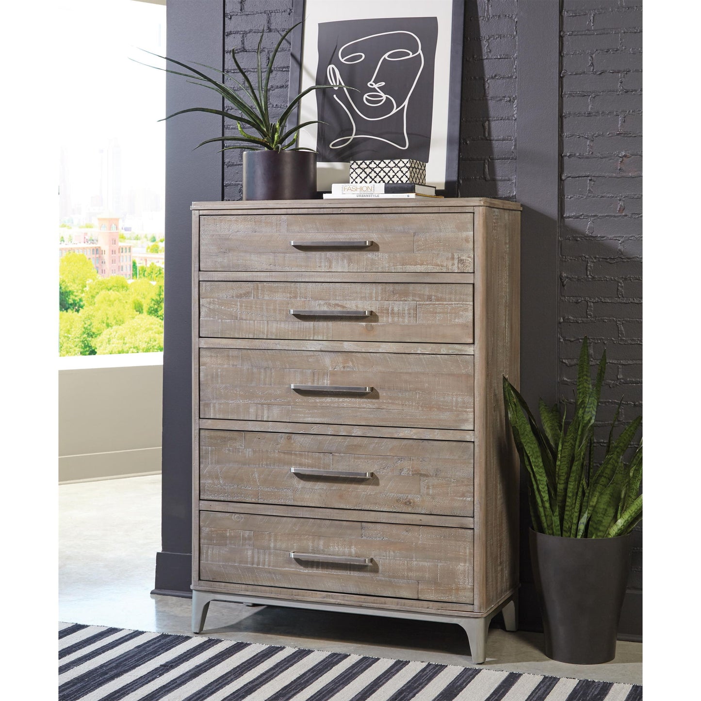 Intrigue - 5 Drawer Chest - Light Brown