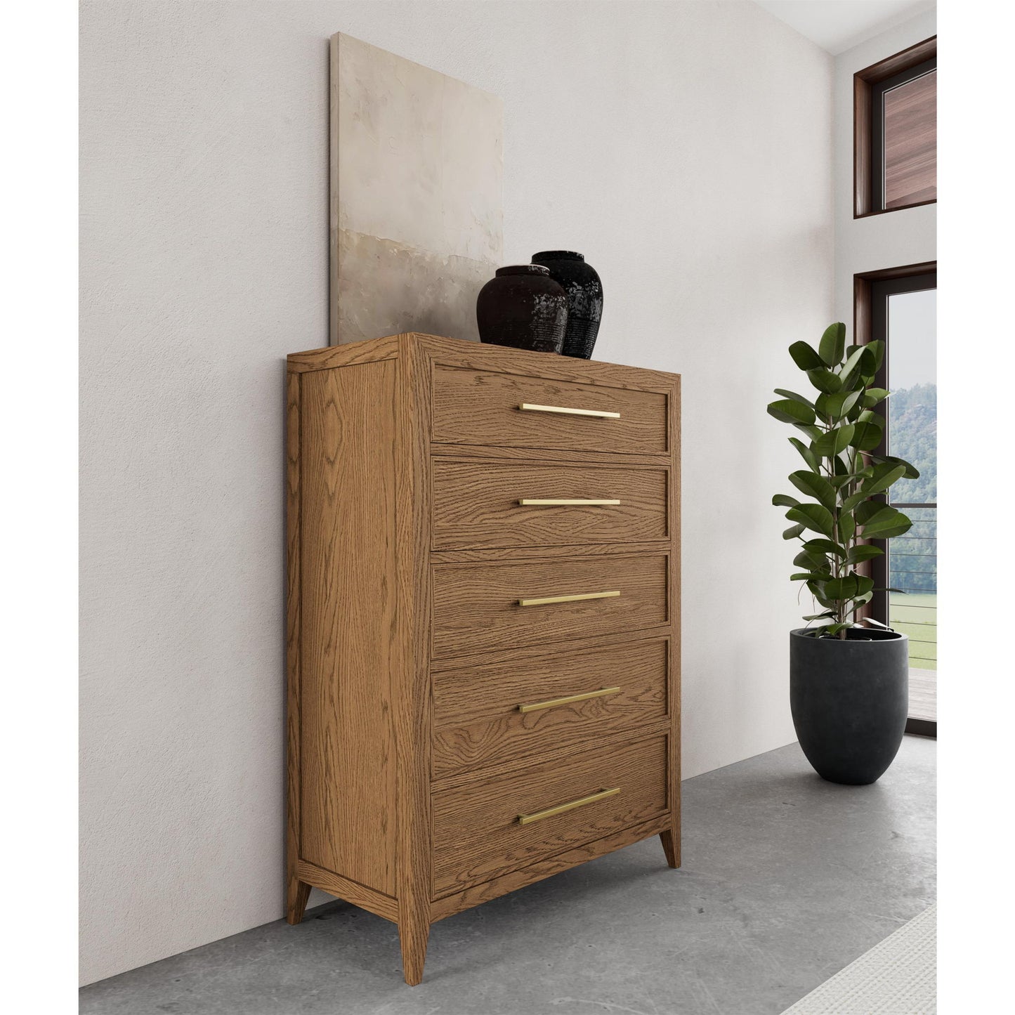 Halbrooke - Five Drawer Chest - Light Brown