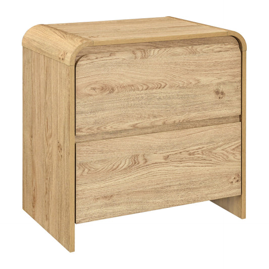 Mara - Two Drawer End Table / Bedside Table - Natural