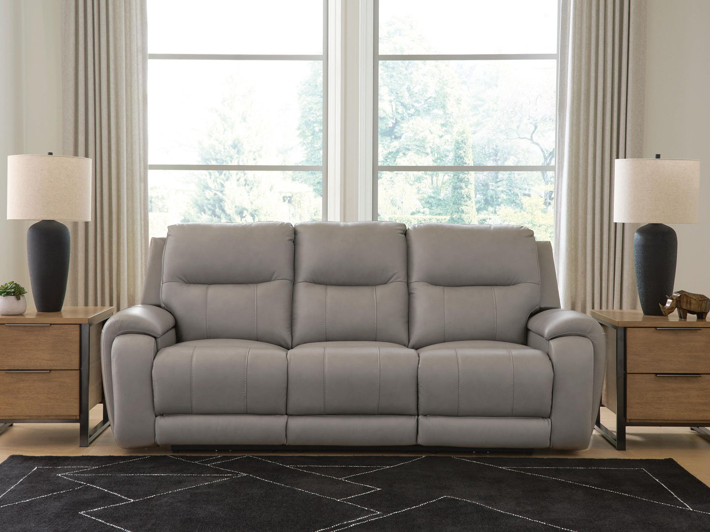 Real Moments - Power Reclining Sofa With Audio Seating - Ash
