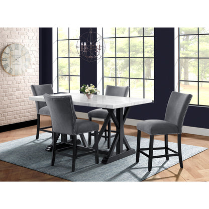 Tuscany - 5 Piece Counter Height Dining Set (Table & Four Chairs) - Charcoal