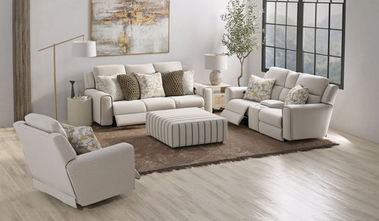 Micah - Power Headrest Power Deep Seat Lay Flat Recliner - Oatmeal