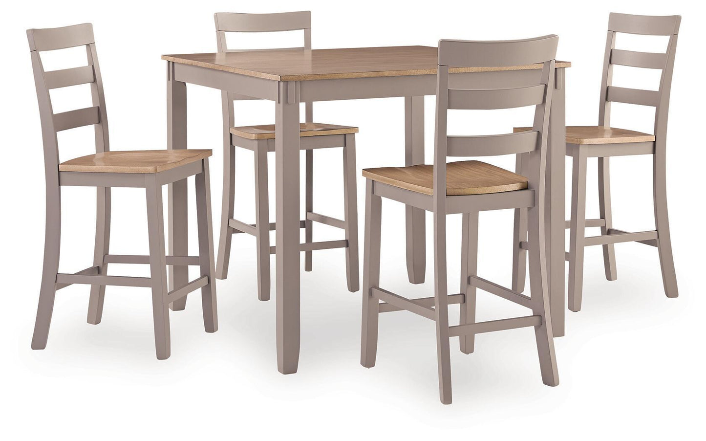 Harperfeld - Dining Room Counter Table Set (Set of 5) - Natural / Gray
