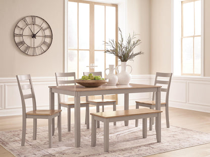 Harperfeld - Dining Room Table Set (Set of 6) - Natural / Gray