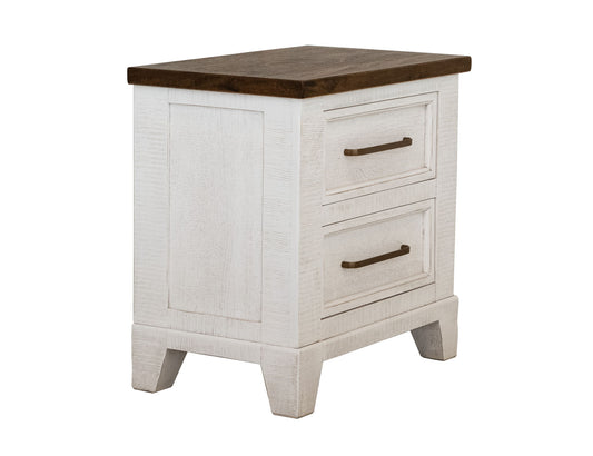 Stoa - 2 Drawer Nightstand - White / Brown