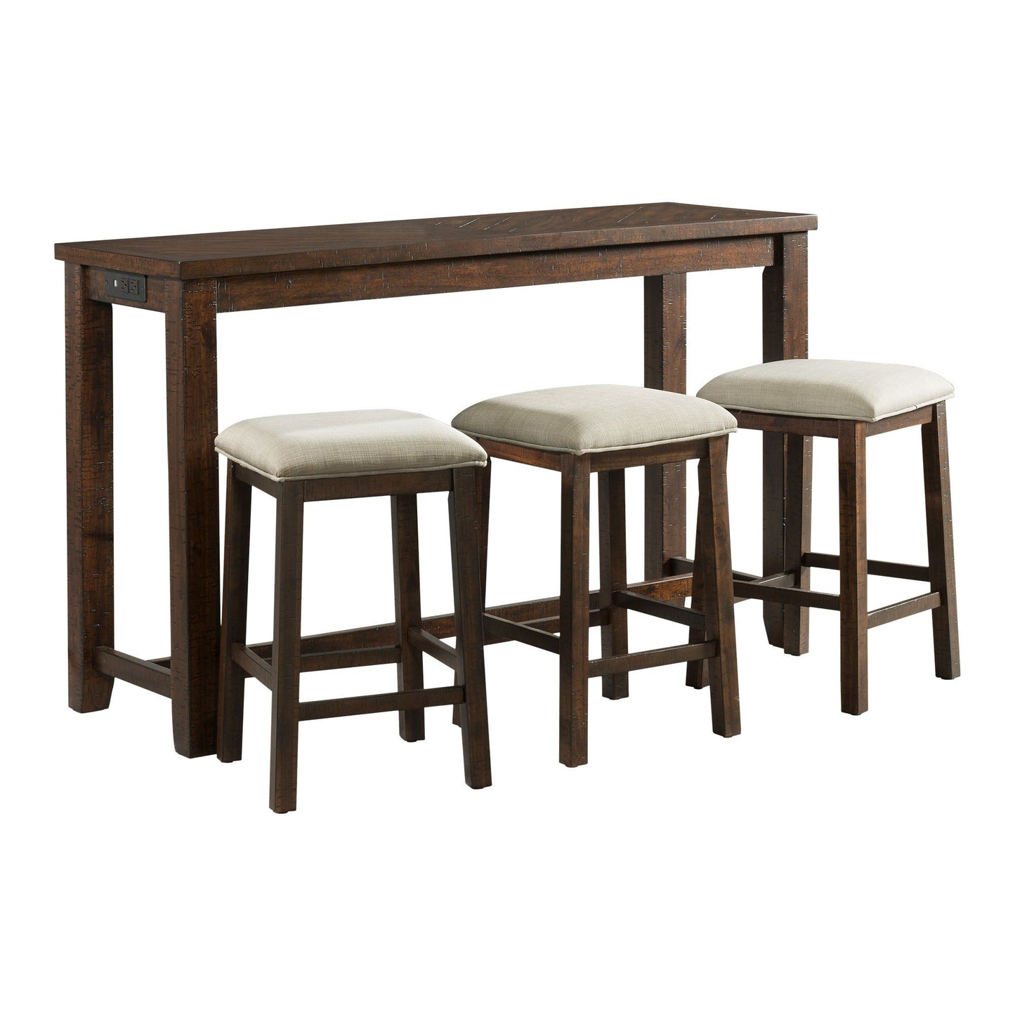 Jax - Bar Table Single Pack (Table And Three Stools) - Dark Walnut