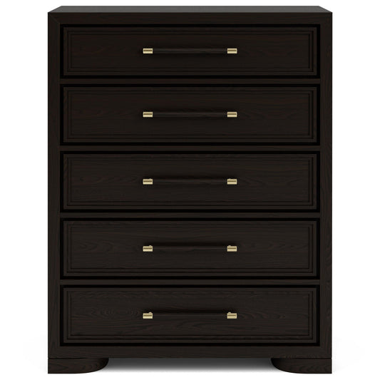 Lydia - Five Drawer Chest - Dark Brown