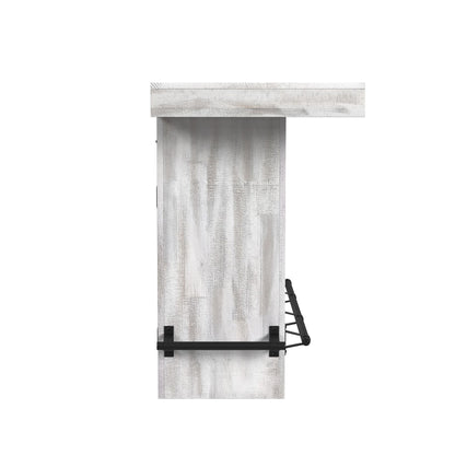 Rogen Rustic - Bar Table With Ice Tray, USB And Power - Rustic White