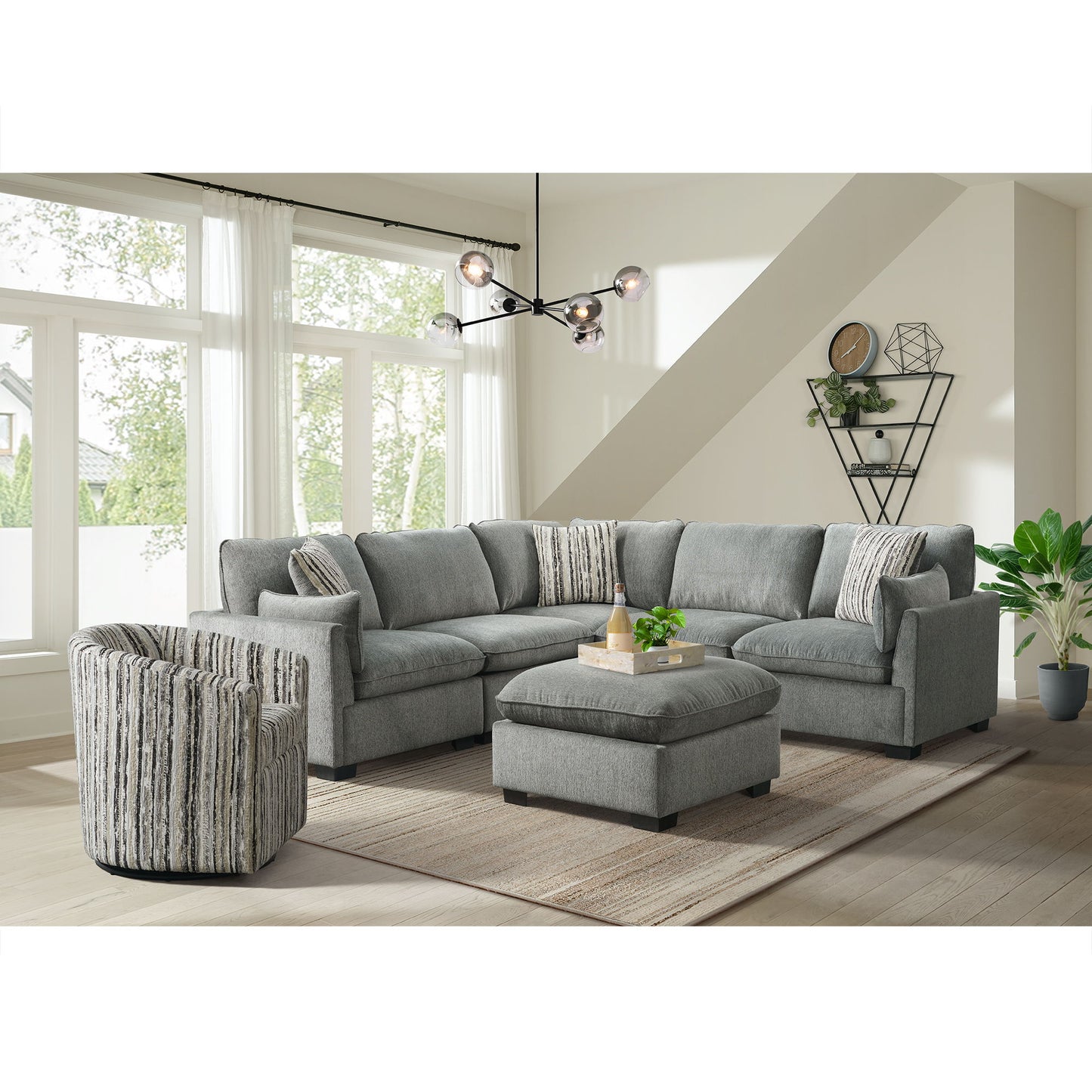 Deville - Modular Ottoman - Nova Gray