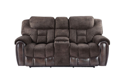 Apollo - Dual Power Console Loveseat - Black