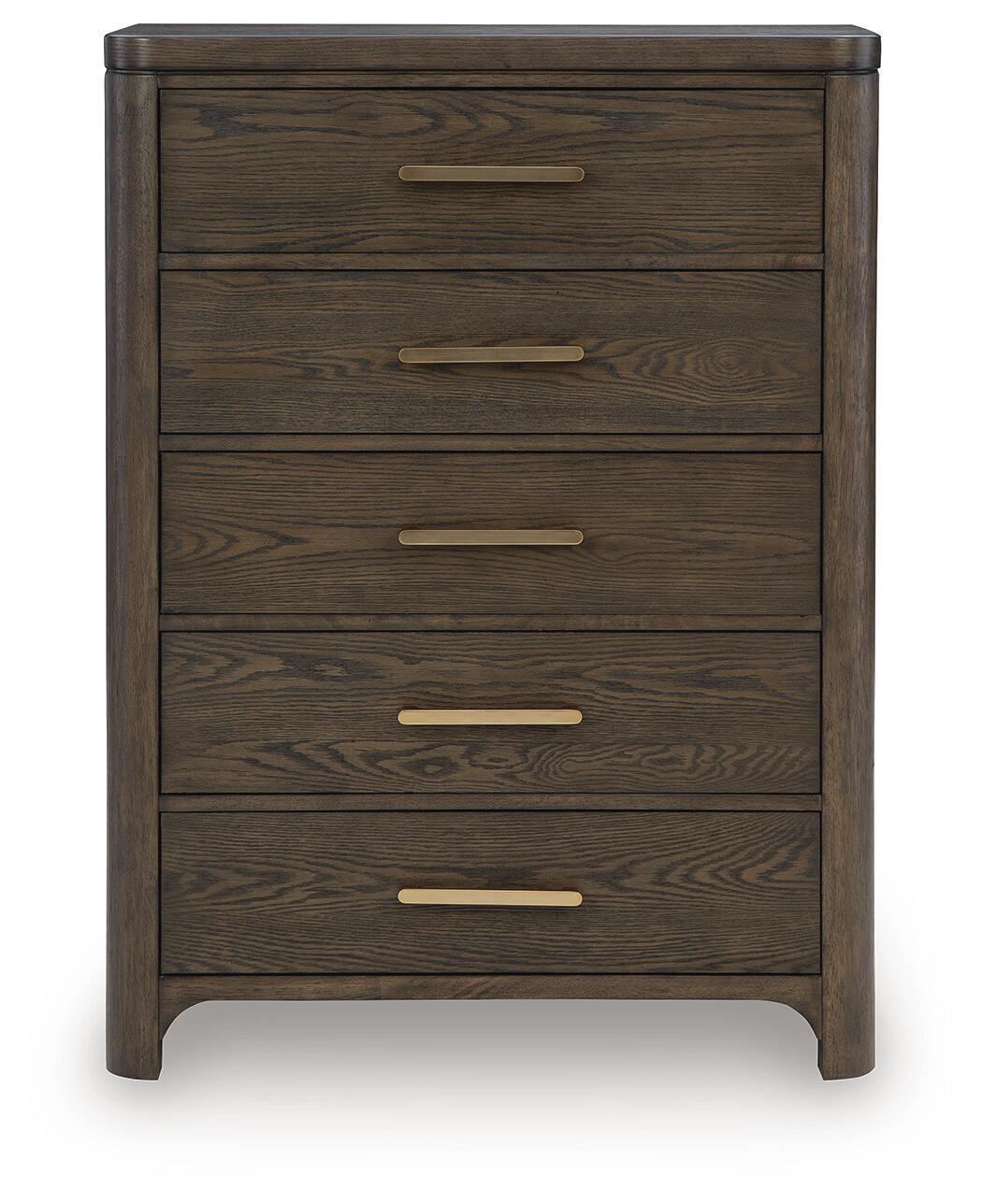 Radkin - Five Drawer Chest - Burnished Brown
