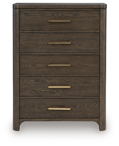 Radkin - Five Drawer Chest - Burnished Brown